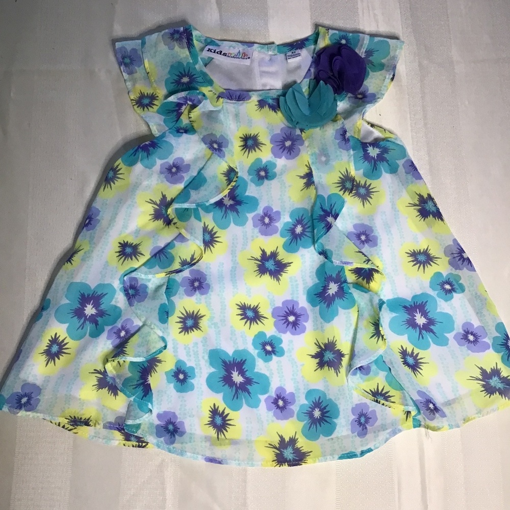 Kids Headquarters, Floral Pansy Dress, Girls 3T